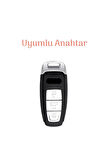 Lüx Audi A3 2021-2022 A6l A7 A8 Q8 E Tron C8 D5 Nano Anahtar Kılıfı Siyah Gold Altın Renk