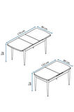  Fiona 80x132 Mdf Masa Metal Ayaklı Açılabilir Üst Kalite Mutfak Masası, Yemek Masası, Salon Masası