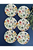 Flora 20 cm 6 adet servis pasta tabağı