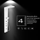 Venüs Beyaz Masajlı Duş Paneli - Dikey Jakuzi - Robot Duş - El Duşu - Lüx Duş