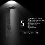 Victoria Antrasit Gri Premium Şelaleli Masajlı Duş Paneli - Dikey Jakuzi - Robot Duş - El Duşu