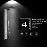 Çift Renk (Antrasit Gri-Silver Gri) Masajlı Duş Paneli - Dikey Jakuzi - Robot Duş - El Duşu - Lüx