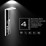 Çift Renk (Beyaz-Siyah) Masajlı Duş Seti - Dikey Jakuzi - Robot Duş - El Duşu - Lüx