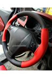 Fiat Fiorino Uyumlu Direksiyon Kılıfı Dikmeli 4prç Kırmızı-Siyah