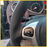 Ford Fiesta 2009-2015 Araca Özel Direksiyon Kılıfı (Karbon Noktalı)