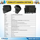 Forklift Kamera Sistemi Reach Truck 2 Kameralı 7 inç Monitörlü Kayıtlı Kamera Seti