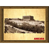 Eski Ankara 13,5x18 cm Çerçeve Görünümlü 5'li Ahşap Tablo Seti, Siyah Beyaz Tablo