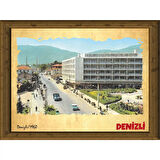 Eski Denizli 13,5x18 cm Çerçeve Görünümlü 5'li Ahşap Tablo Seti, Siyah Beyaz Tablo