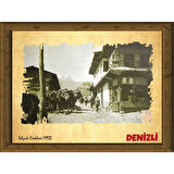 Eski Denizli 13,5x18 cm Çerçeve Görünümlü 5'li Ahşap Tablo Seti, Siyah Beyaz Tablo