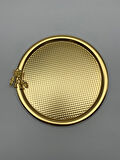 3'lü Japon Güllü Yuvarlak Gold Çay ve Kahve Sunum Tepsisi, Dekoratif Servis Tepsisi 22cm