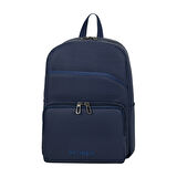 SUNİ DERİ ŞIK TASARIM LAPTOP BÖLMELİ SIRT ÇANTASI MAVİ