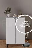 Furniqo CD-1 Çok Amaçlı Dolap, Kiler Dolabı, Banyo Dolabı, Mutfak Dolabı, 2 Kapaklı Beyaz Dolap