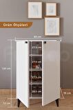Furniqo CD-1 Çok Amaçlı Dolap, Kiler Dolabı, Banyo Dolabı, Mutfak Dolabı, 2 Kapaklı Beyaz Dolap
