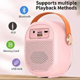 A5 Bluetooth Taşınabilir Hoparlör Çift Mikrofon Bas Diyafram Rgb Işık Ses Değişimi Aux Tf Kart U Dis