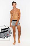 Redowl Baykuş Baskılı Boxer-Gri-XL