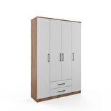 Berlin Gardırop 003 - Çekmeceli - Kapaklı - Atlantik Çam - Beyaz