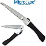 Microcase Katlanabilir Portatif Bahçe Ağaç Budama Kesme Testeresi  210mm Bağ Bıçağı - Siyah AL4398