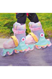 Paten Ayarlanabilir Dönüşen Tekerlekli 2 In 1 Twisty Paten - Pembe 29-32