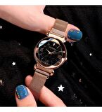Gogoey Kadın Kol Saati Lüks Moda Şık Trend Set Saat Rose Gold Renk + 4 Adet Bileklik