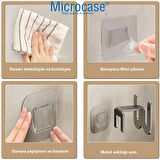 Microcase  Duvara Monte Yapışkanlı Metal Terlik Askılığı Çok Fonksiyonlu Portatif Askılık - BEYAZ AL4933 1 Adet