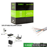 GABBLE Cat6 UTP 305 Metre İç Ortam Ethernet Ağ Kablosu 23 AWG Yüksek Hız