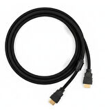 5 Metre Ekstra Koruma Hasır Örgülü Altın Uçlu Parazit Filtreli (Ferrit Çekirdek) HDMI Kablo