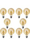 G95 Flamanlı Rustik 4w Led Ampul 10'lu Dekoratif Vintage Aydınlatma EDİSON