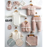 KIZ BEBEK 0-3 AY ORGANİK YUSUFCUK İŞLEMELİ 10 LU HASTANE ÇIKIŞ ZIBIN SETİ