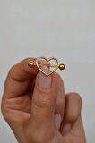 Kalpli Çerçeve Göğüs Piercingi 18 mm Kalpli Nipple Piercing