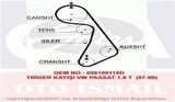 Gates 5425XS Triger Kayışı 152x250 Audi A4 A6 1.8 20V 94 01 Volkswagen Passat 1.8 20V 96 00 Ct848 058109119D