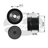 Gates OAP7035 Alternatör Kasnağı Rulmanlı Vectra C Astra H Zafira B Signum 1.9 CDTI 04 6 Kanal 55564350