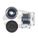 Gates OAP7113 Alternatör Kasnağı Rulmanlı Doblo Fiorino Punto Palio 1.3JTD Combo Corsa C D Meriva 1.2 1.3CDTI 6204286