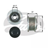 Gates OAP7164 Alternatör Kasnağı Opel Antara A Hyundai I30 18-Chevrolet Captiva 11-Cruze 09-Orlando 11 96868420