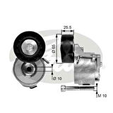 Gates T39017 Alternatör Gergi Rulmanı Kütüklü Opel Astra H Vectra C Zafira Signum 1.9CDTI Bravo II Doblo 1.6 1.9D 51773551