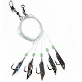 Fladen F1403 Sabiki Red/Silver Flasher No:6 5’Li