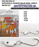 ECOTACKLE BALIKKAFA JİGHEAD HAREKETLİ BEYAZ GLOWLU 10GR