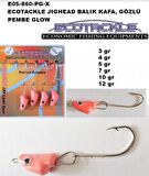 ECOTACKLE BALIKKAFA JİGHEAD HAREKETLİ PEMBE GLOWLU GÖZLÜ 12GR