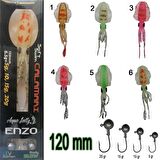 SİLİKON AHTAPOT AQUASALTY Enzo Soft Swim Calamari120mm + Jig Head RENK:04