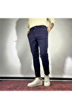 Slim Fit Beli Lastikli Gabardin Erkek Siyah Pantolon