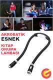 GüncelÇarşı Akrobatik LED Esnek Boyun Kitap Okuma Işığı Çalışma Lambası Pille Çalışan, Piller Dahil Değildir