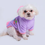 Gedyco Lilac Premium Peluş Küçük Irk Köpek Sweatshirtü (2 kg-9 kg arası köpeklere uygundur)