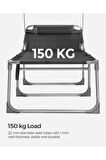 SONGMICS Katlanır Şezlong 193 x 53 x 29 cm Maksimum Yük 150 kg Koyu Gri GCB19UV1