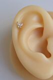 Gold Çelik Zirkon Kelebekli Helix Piercing Kıkırdak Lob