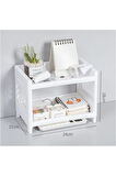 Venedik Beyaz 2 katlı (ayrılabilir) raf plastik masa organizeri