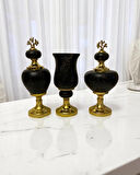 3'lü Siyah Prestij Rengi Salon Seti