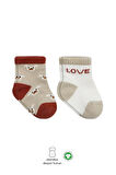 Love Dog Penye Soket Çorap 2'li  Bej