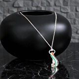 Filistin Bayraklı Özel Tasarım Çelik Kolye Gümüş Rengi