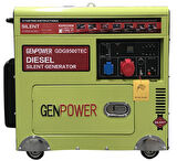 Genpower GDG 9500 TEC Model 8,8 Kva, Dizel, Ses İzolasyon Kabinli, Marşlı,Tekerlekli, Trifaze (380 Volt) Portatif Jeneratör