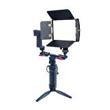 GDX CF-150C RGB Telefon Vlog Seti + El Tipi Powerbank Tripod Batarya