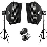 Gdx ML100 Bicolor 60x90 Gridli SoftBox Video ve Ürün Çekim İkili Işık Seti